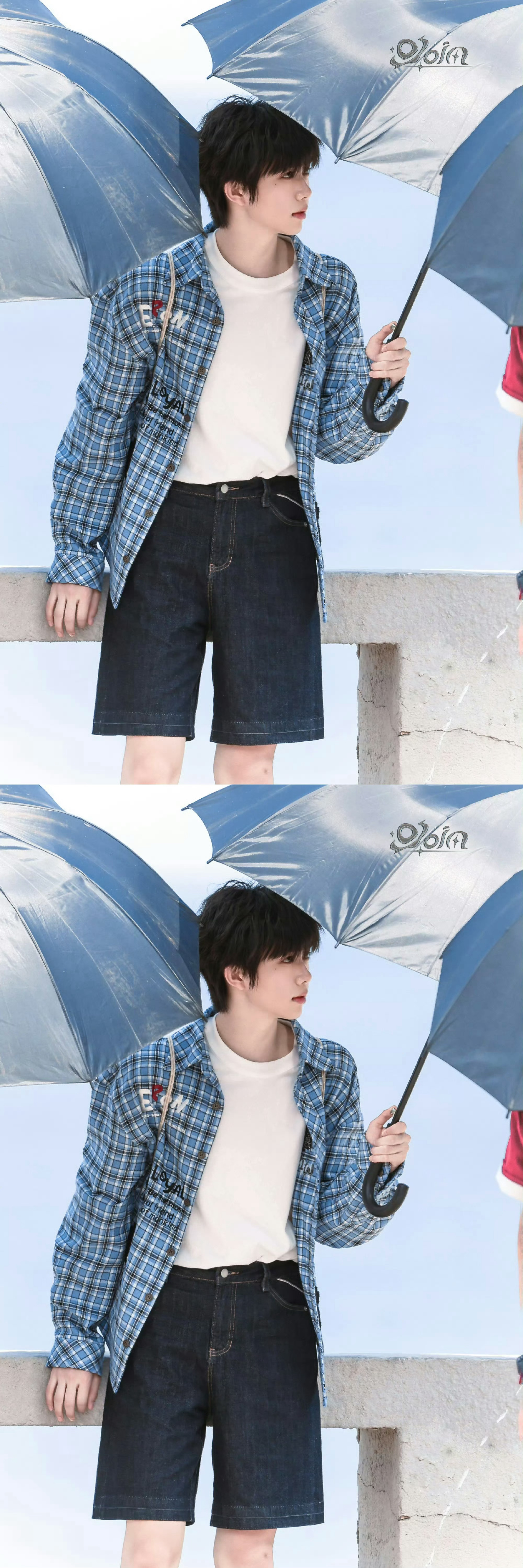 陈奕恒格子衬衫造型陈奕恒新剧海边路透 陈奕恒我们的少年时代2新鲜路透，格子衬衫好