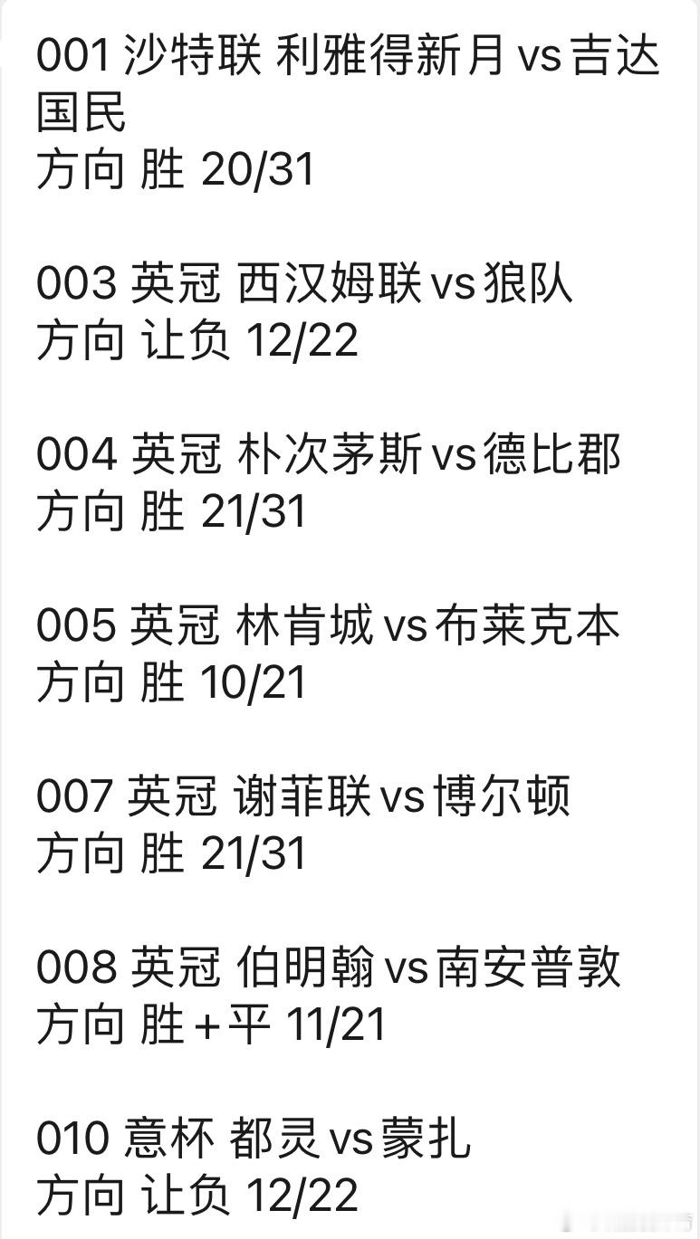 诚嘉今日扫盘⬇️⬇️⬇️001 沙特联 利雅得新月vs吉达国民方向 胜 20/3