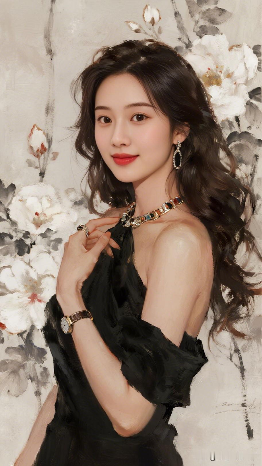 花间美人，玉佩轻摇。欢迎分享你最爱的作品 优雅黑裙，气质满分，美得令人窒息！