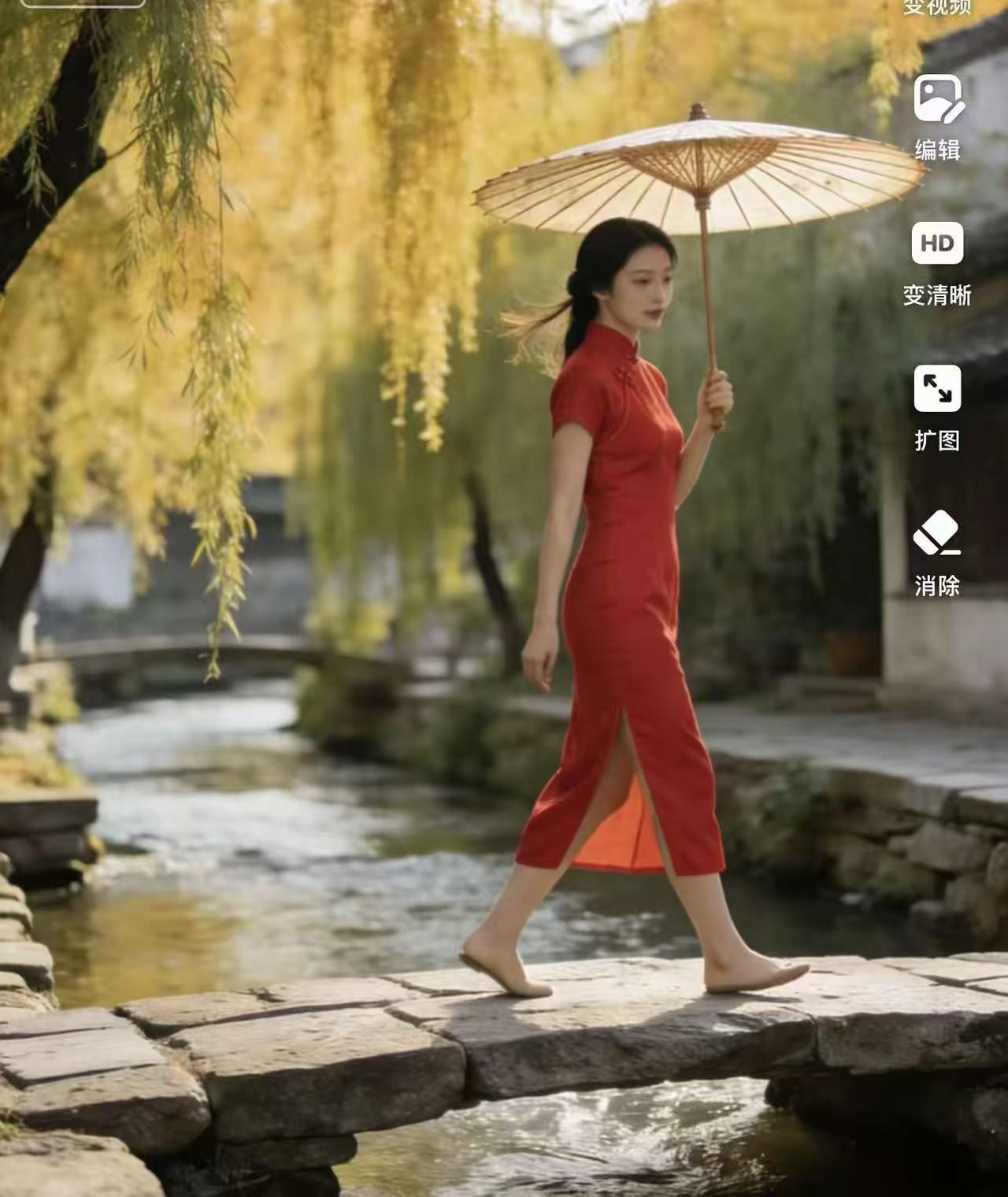 天净沙·江南遇
江南烟雨图呈，
明眸浅笑情生。
小桥流水逢迎。
梦萦心倾，
此逢