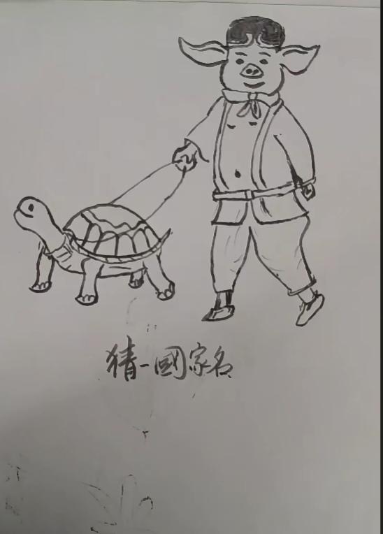 〔看图猜地名〕
图中画面就是好；
谐音猜个地名来；
此地是个外国名；
就等你来把