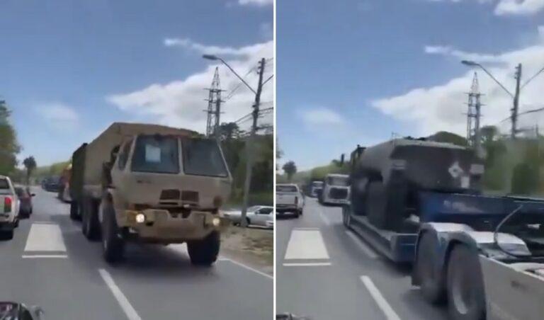 近日社交媒体上流传的报道和视频显示，美国军用车辆和MV-22鱼鹰飞机在特立尼达和