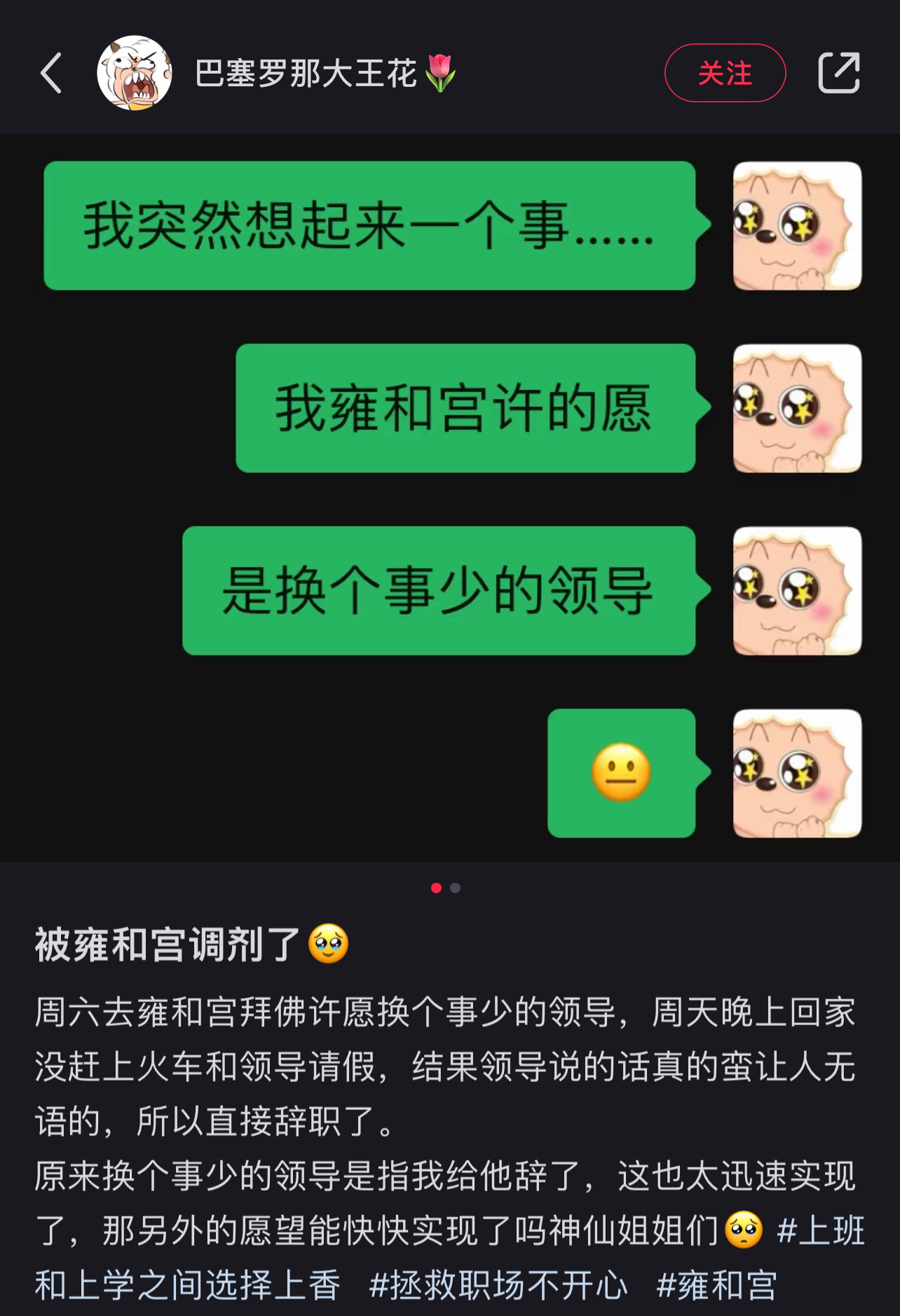 被雍和宫调剂了 