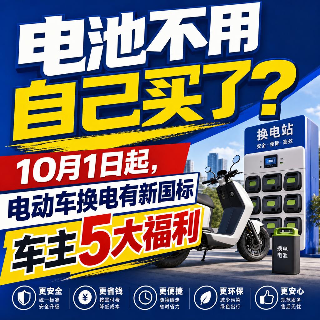 换电新国标10月落地 或成两轮出行主流补能方式
换电新国标GB/T 47352将