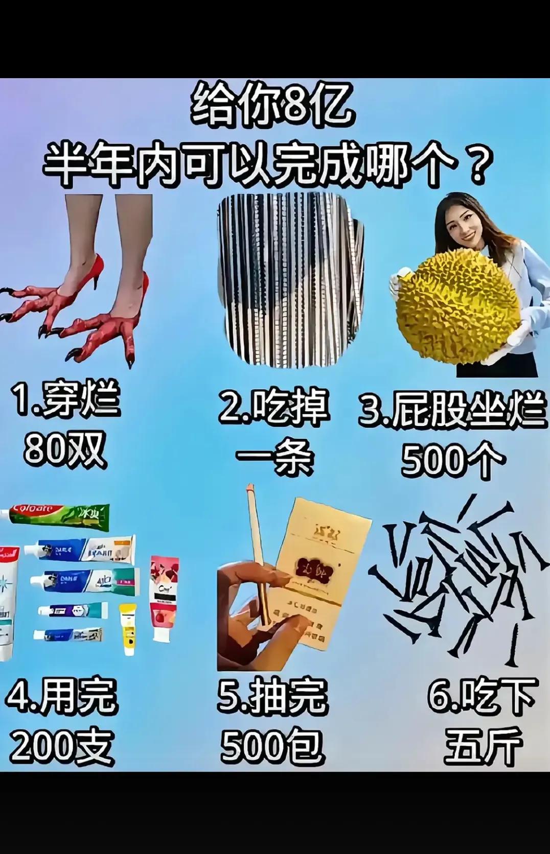 半年内你可以完成哪一个？？？？