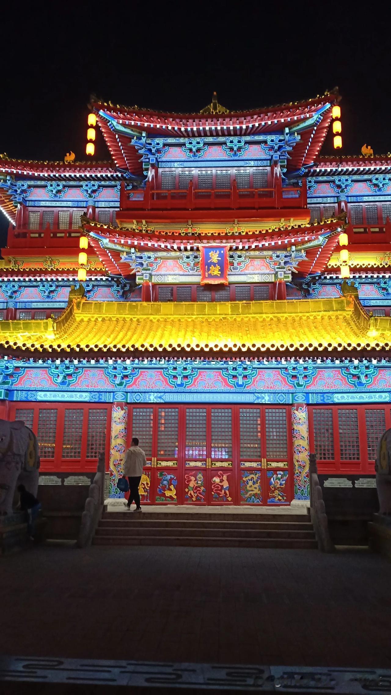河南开封宋都御街夜景灯光秀 