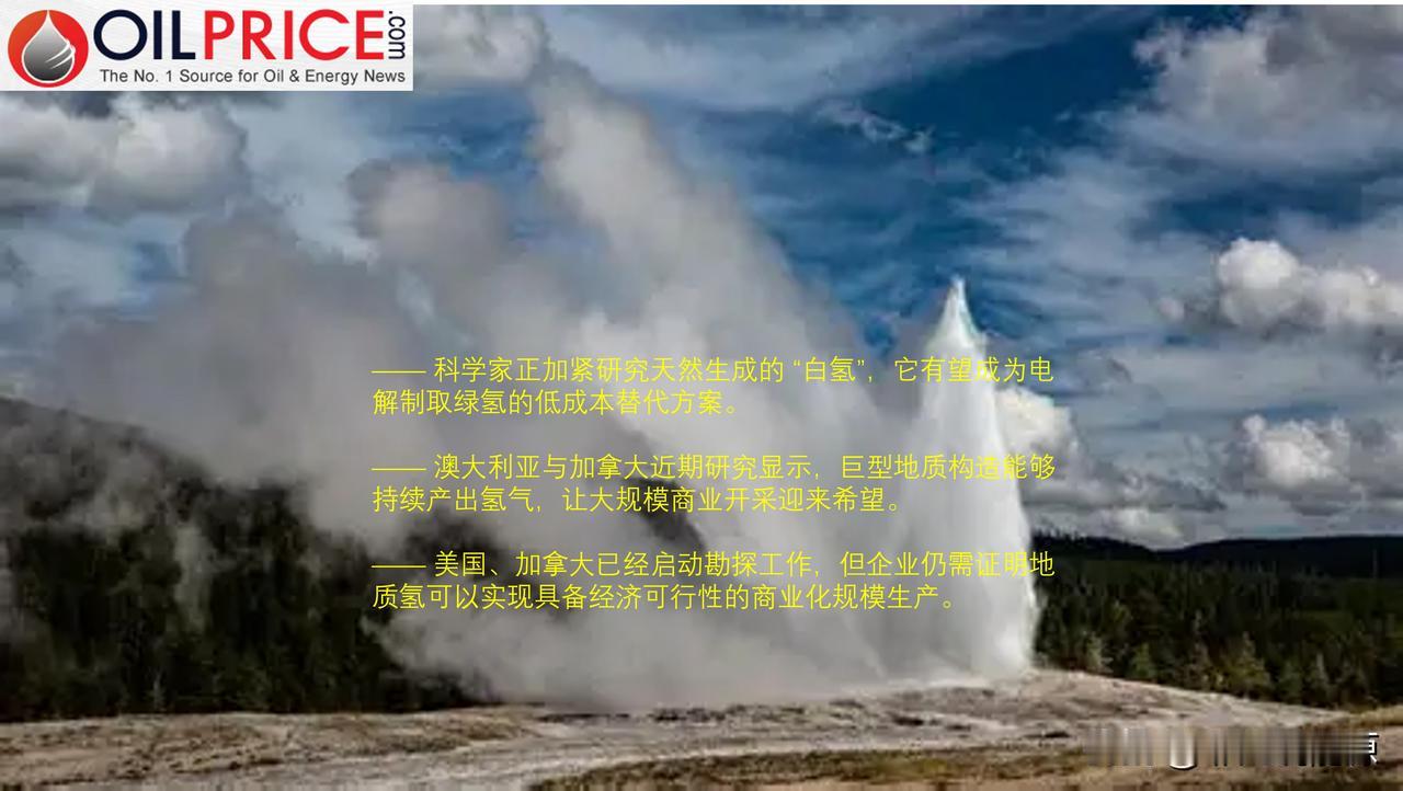 美国、加拿大、澳大利亚白氢勘探热度持续攀升，它能替代电解制取的绿氢？

科学家与
