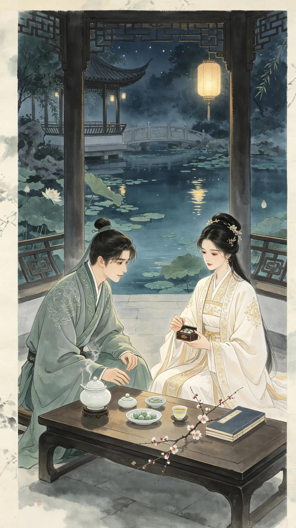 宝玉想吃宝钗冷香丸那节，两人互相探索着，时光就过得快，快到外面下了半日雪彼此都不