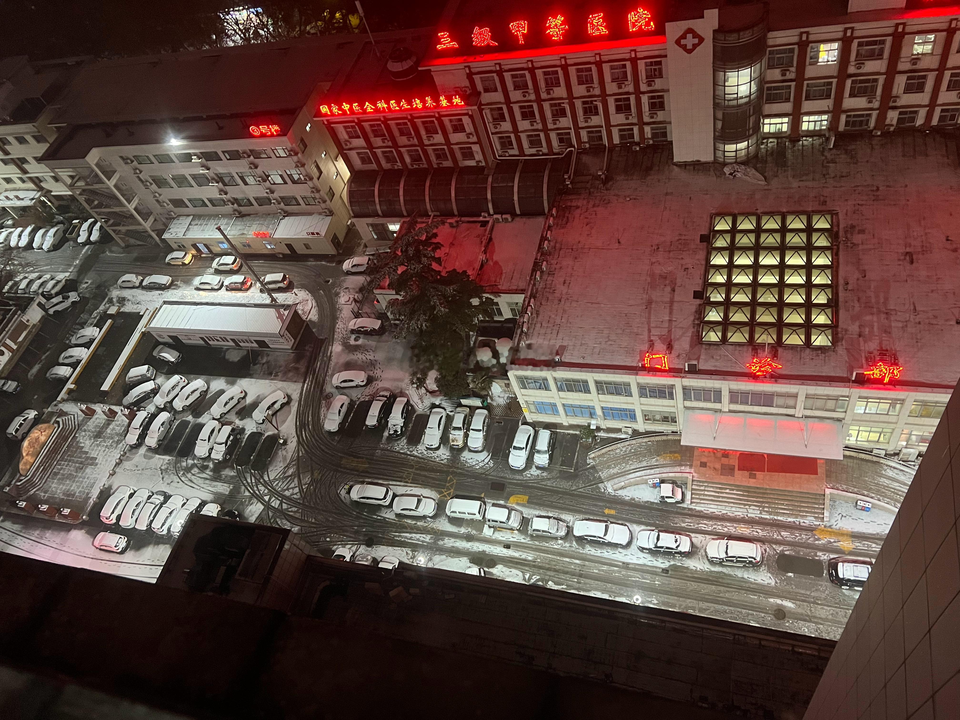 又下雪了，地上开始白了。  ​​​