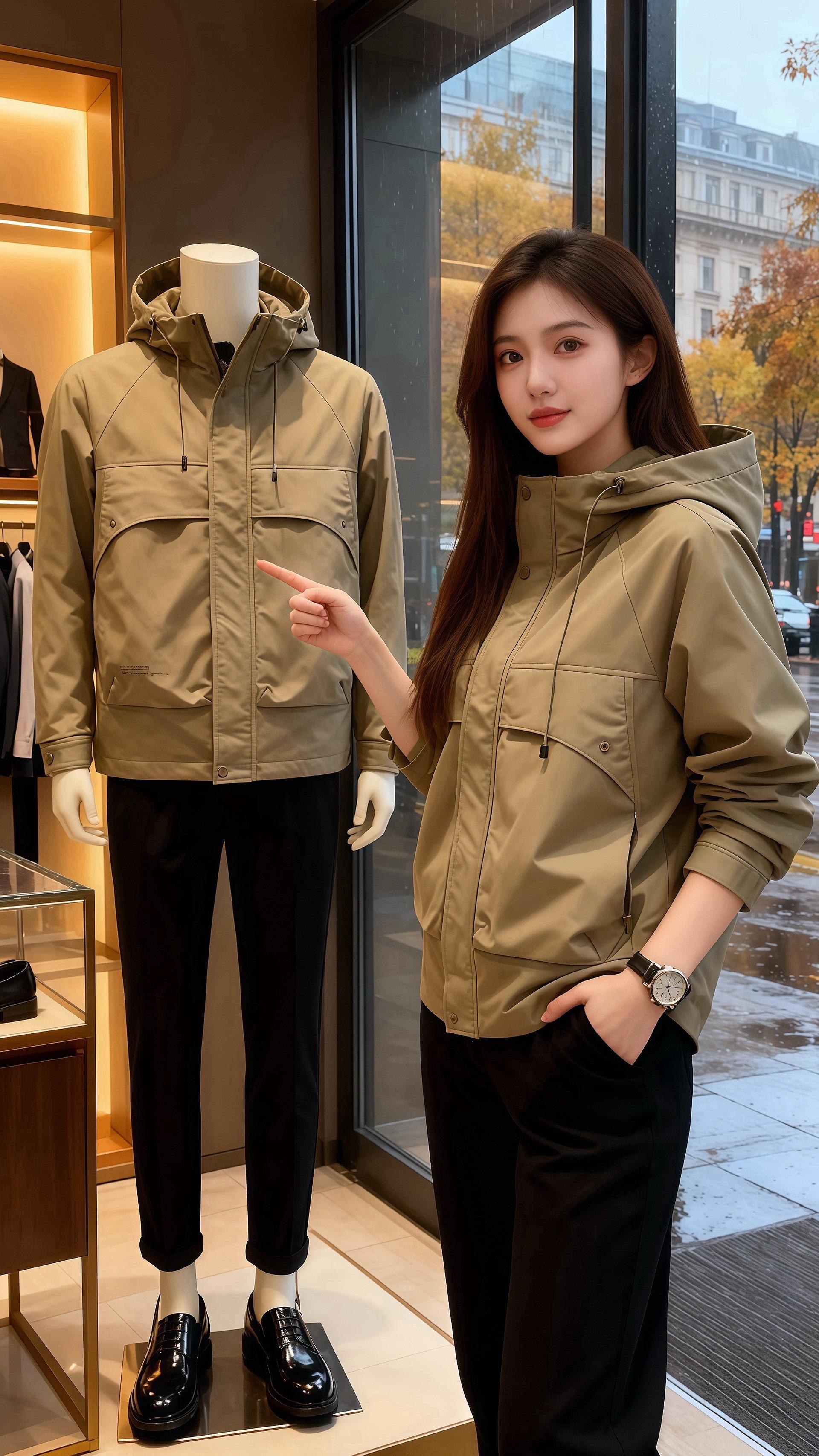 秋雨裹着桂香漫进橱窗时，许妍正指尖划过杂志页，卡其色外套的兜帽垂在肩后...