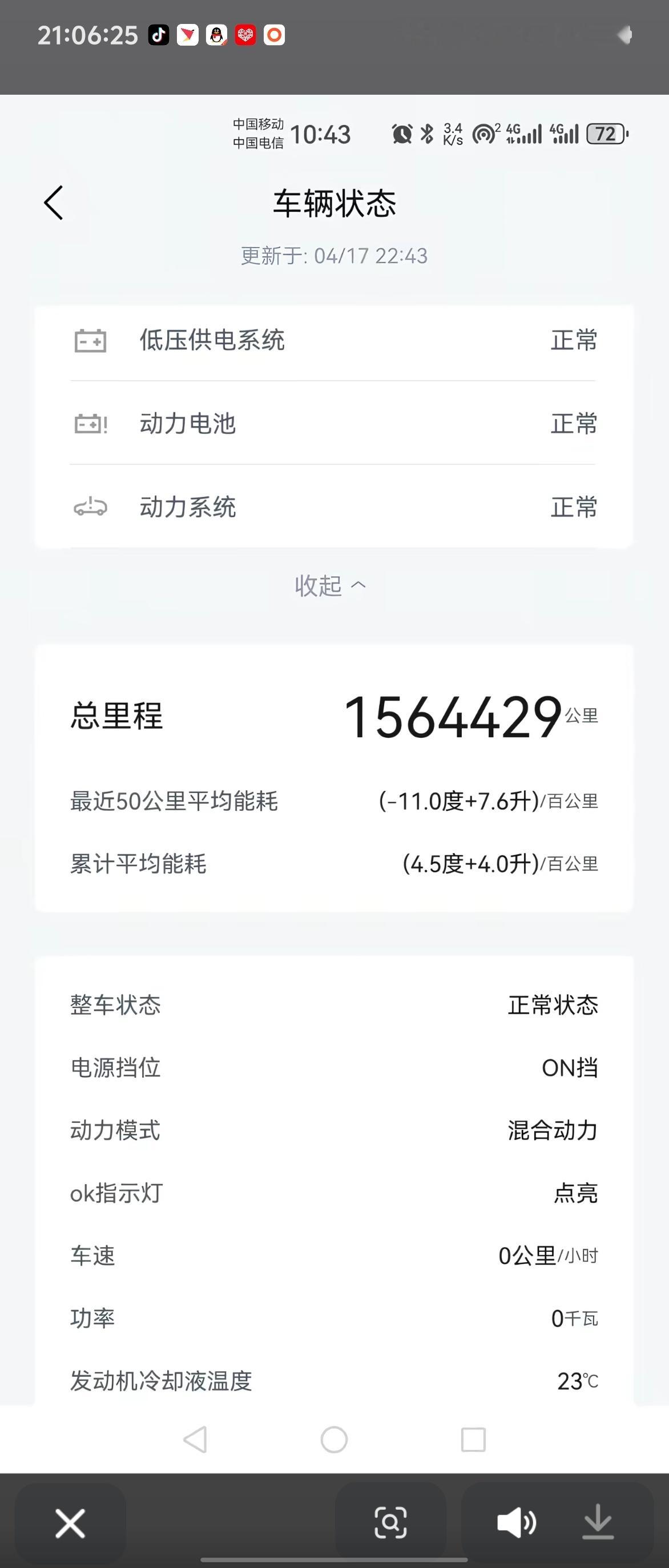 网友晒的跑了156万公里的比亚迪秦plus，这是天天青岛往返乌鲁木齐吗？这可是1