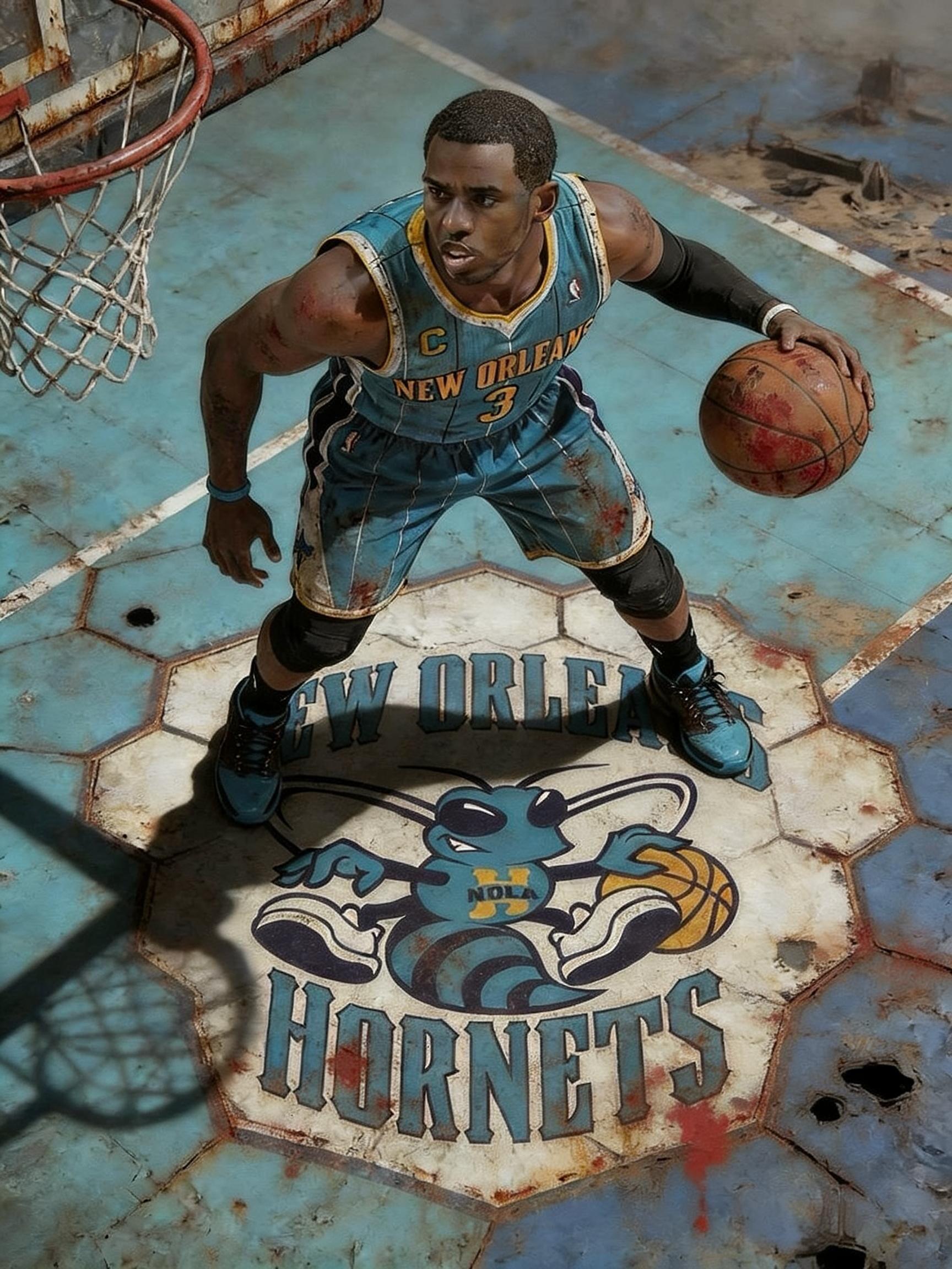 NBA球星，战损废土风 