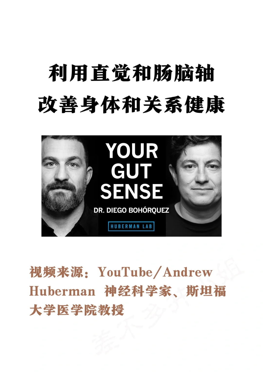 🎓斯坦福教授：第二大脑🧠肠道&直觉健康Tips