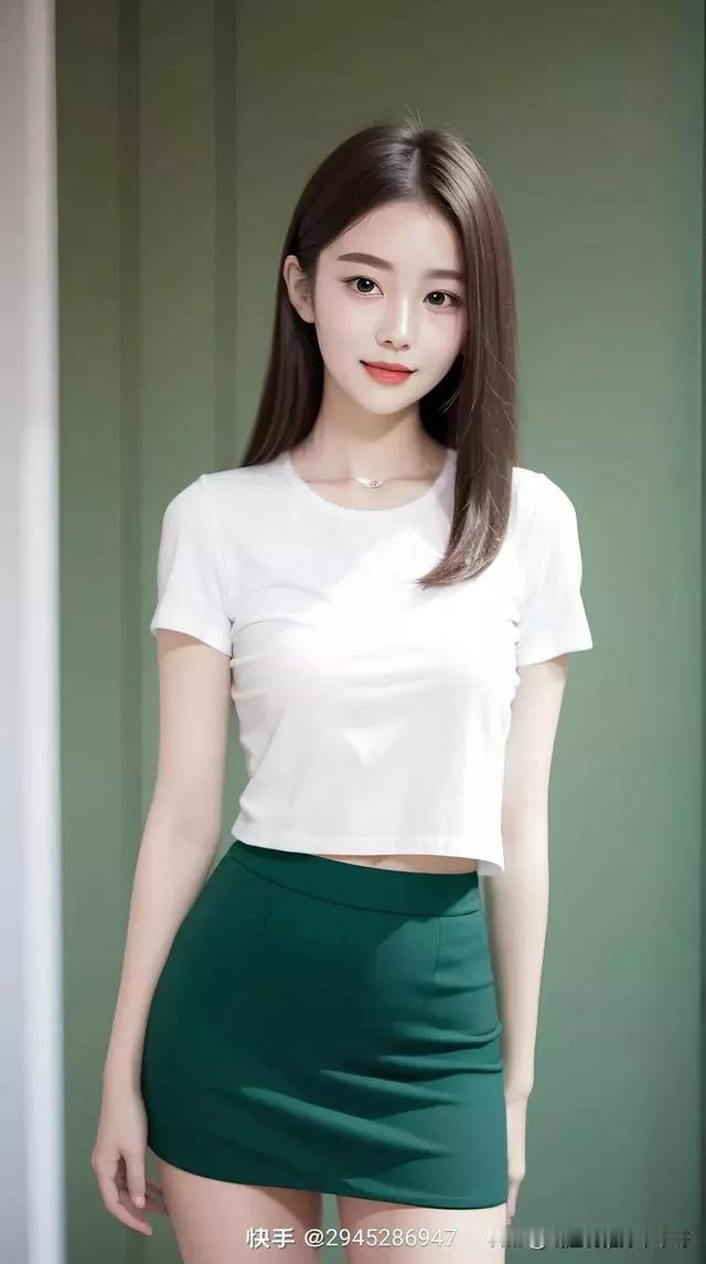 清新夏日穿搭，绿裙白T，元气满满！🌞💚👗