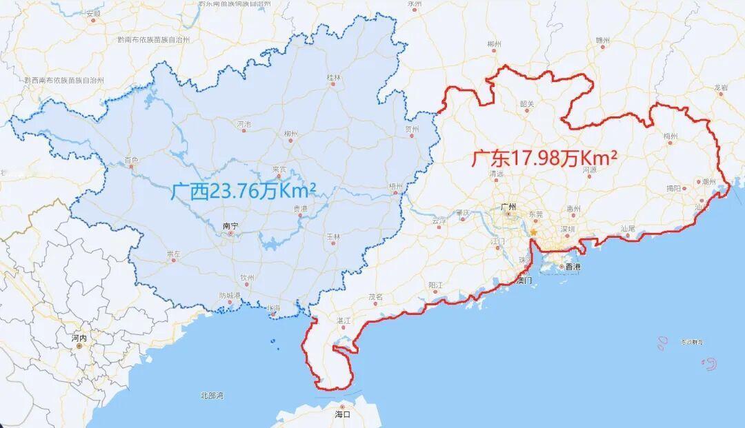 日韩的人口分别对应两广：韩国人口大约5170万，相当于我国广西；日本人口大约1.