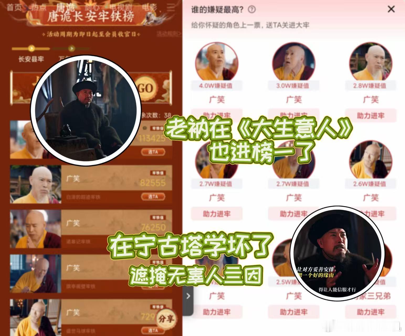 沈保平老师用实力诠释什么叫“专业牢铁户”，《唐诡3》中八个单元都稳居牢铁榜第一，