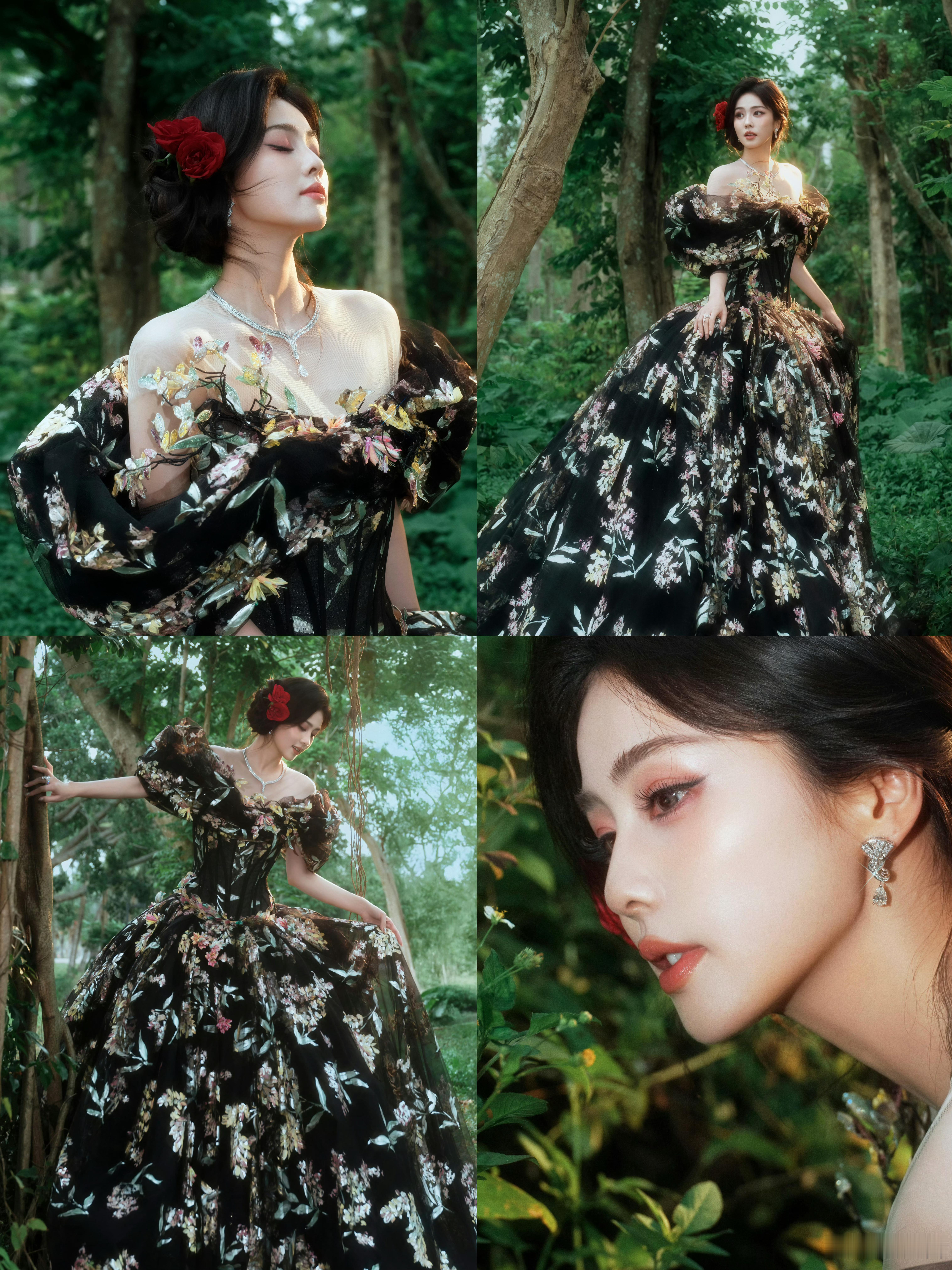 白鹿第二套完全是油画中走出来的林间花仙子，好美好仙！期待白鹿的星光大赏红毯！白鹿