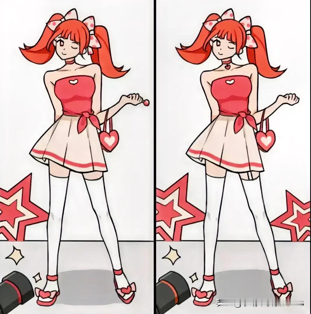 红唇粉裙美，青春似少女
考眼力 找找5处不同[灵光一闪]