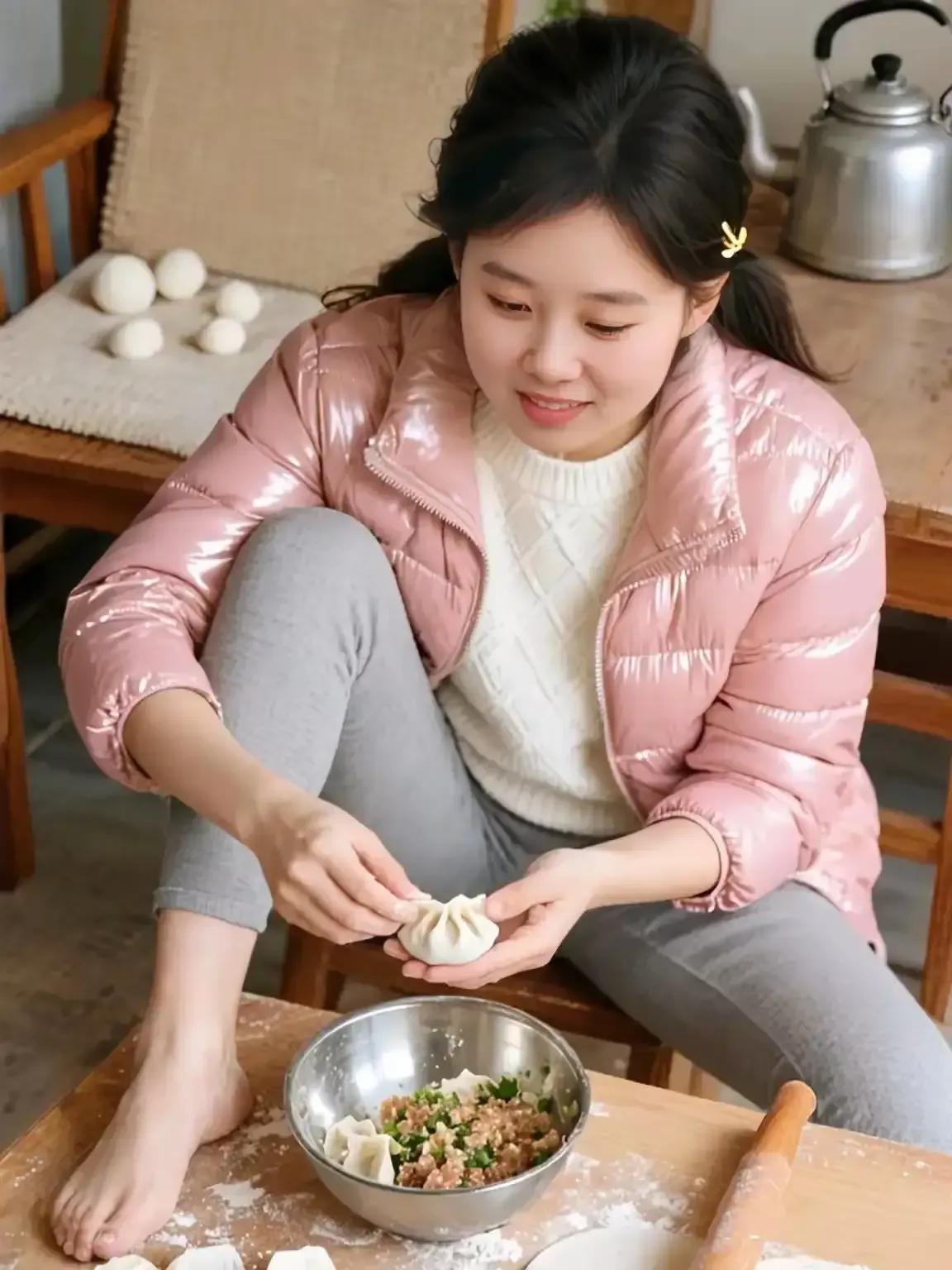 冬日暖阳下，亲手包制美味饺子，感受家的温暖。