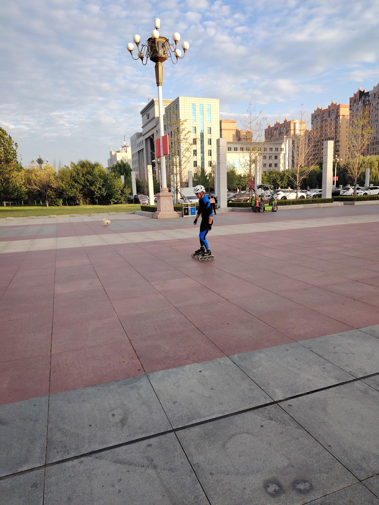 早上空气好，晨起锻炼身体的人还真不少。