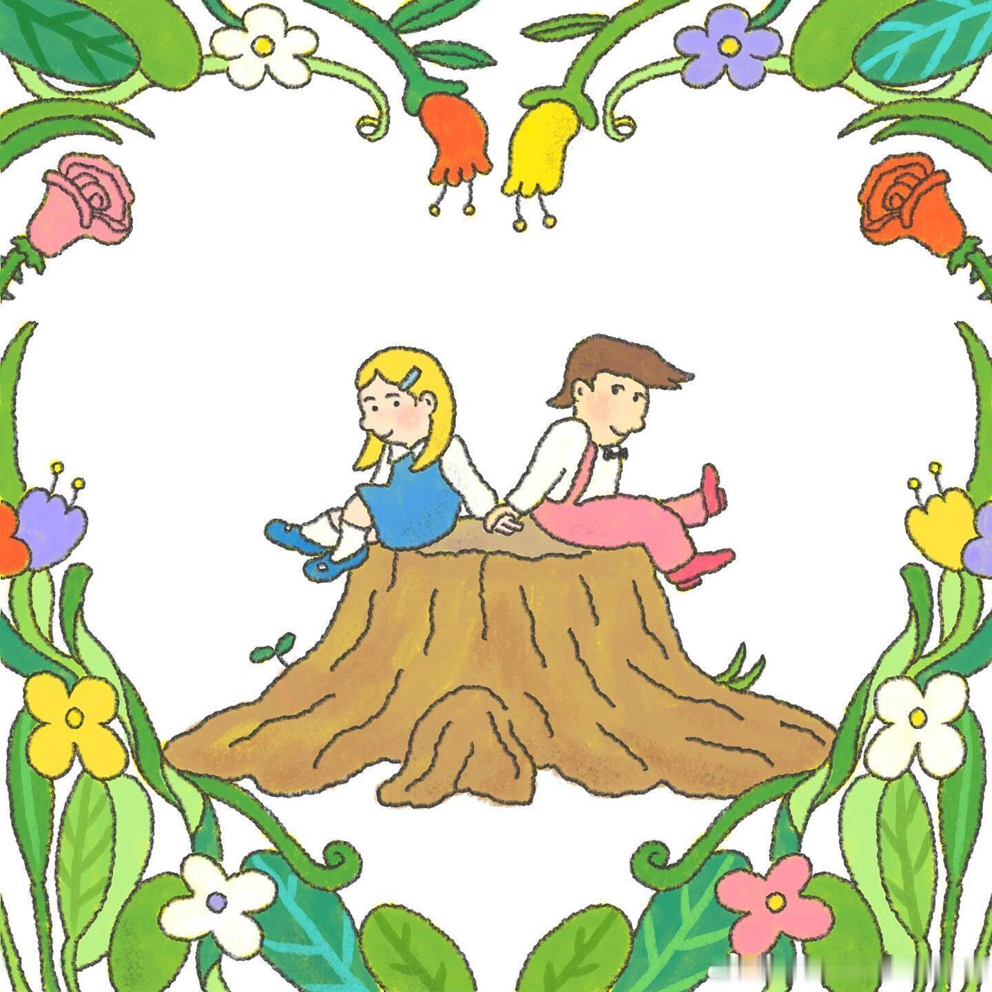 插画丨好想回到小时候，在课本封面拿铅笔和蜡笔涂涂画画的快乐时光 