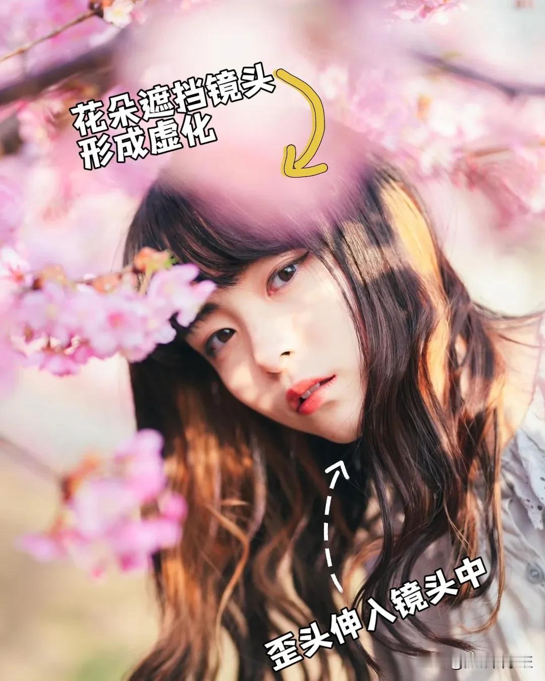 人在花树下摄影，姿势怎么摆？模仿这11个例图吧！