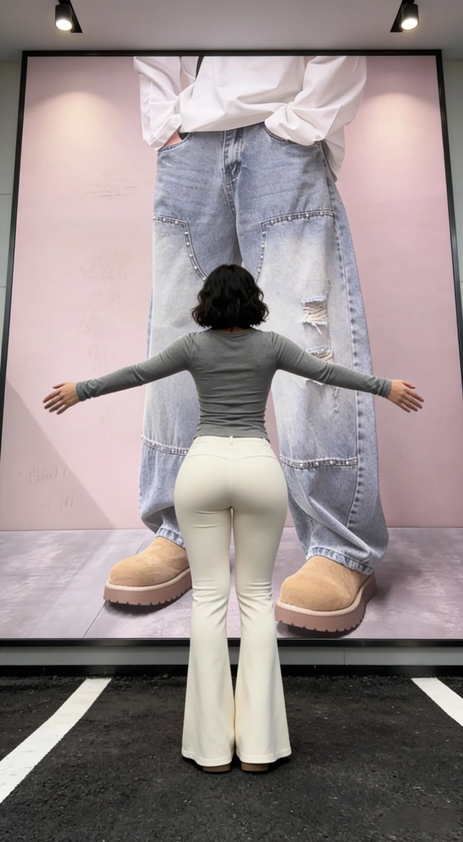 2026春夏美式复古水洗拼接破洞个性设计感宽松直筒男士高街牛仔裤   ...