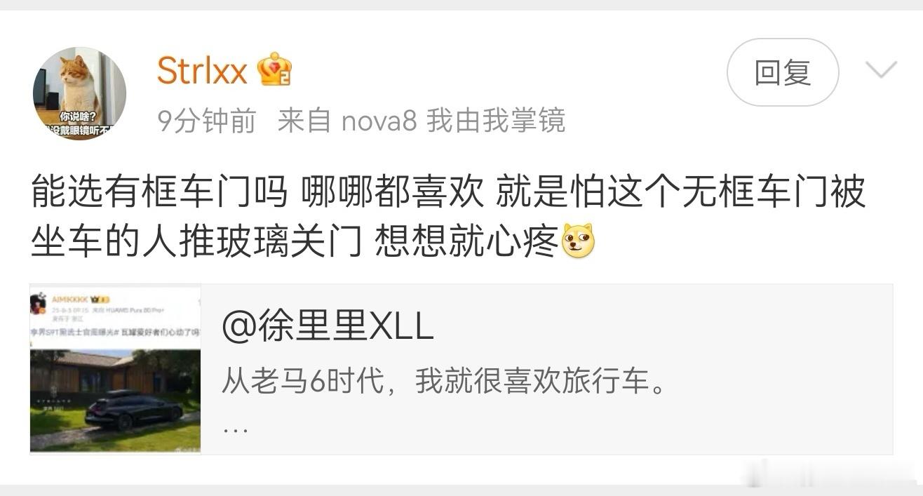 华为的用户历来就是最难伺候的一帮人。比如这位，S9T还非要选有框车门。你们怎么评