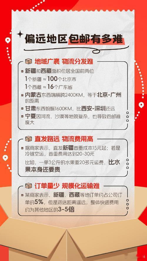以前偏远地区的朋友下单，快递费比奶茶还贵，现在“偏远地区包邮、平台承担中转费”一