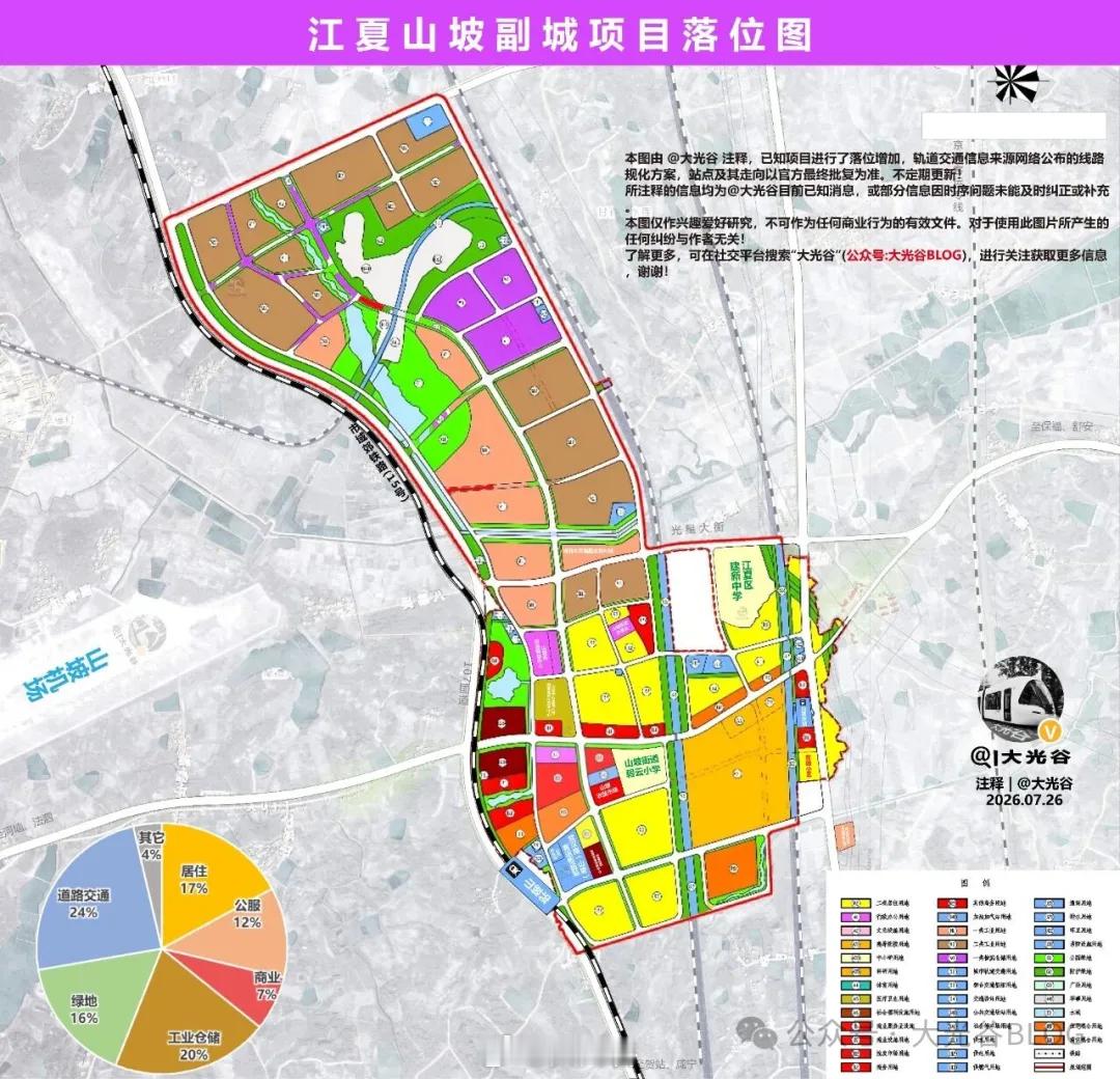 江夏山坡副城 项目落位图更新！江夏山坡副城 项目落位图更新！3年了，终于更新了。