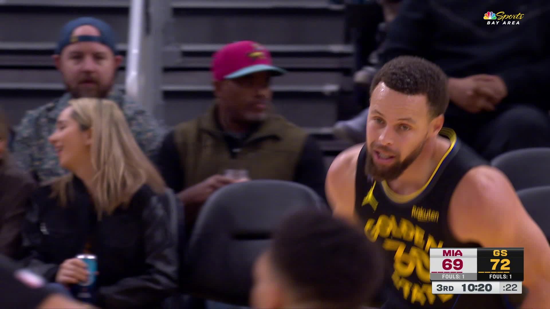 库里高难度突破上篮得分🏀热火vs勇士