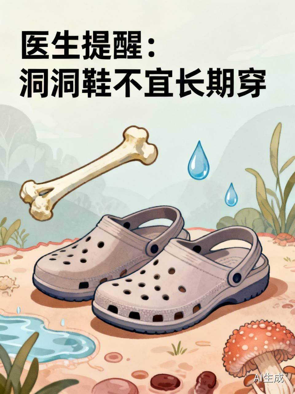 医生提醒洞洞鞋不要长期穿

一到夏天，洞洞鞋成了很多人的日常标配，出门买菜、逛街