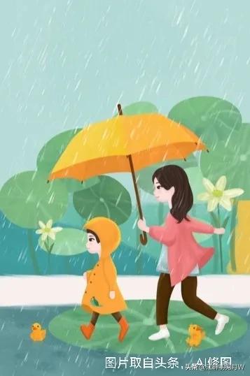 雨中感悟
昨天，傍晚时分，正在小花园里散步，零星小雨又下起来。
一位年轻的妈妈连