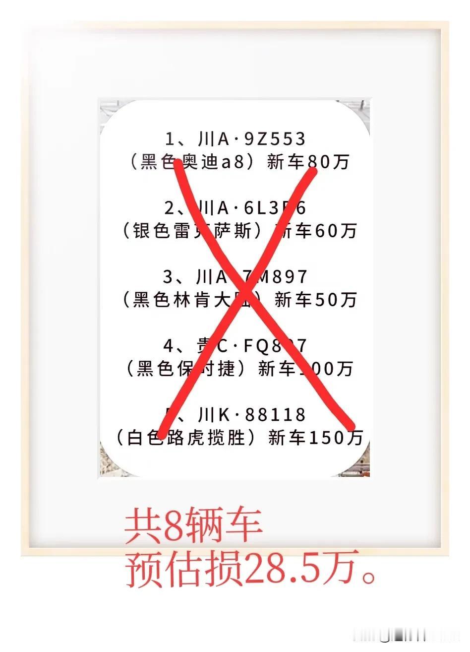 “内江小孩哥鞭炮引爆沼气后续来了。涉及车辆受损金额预估总计是28.5万。没有传说