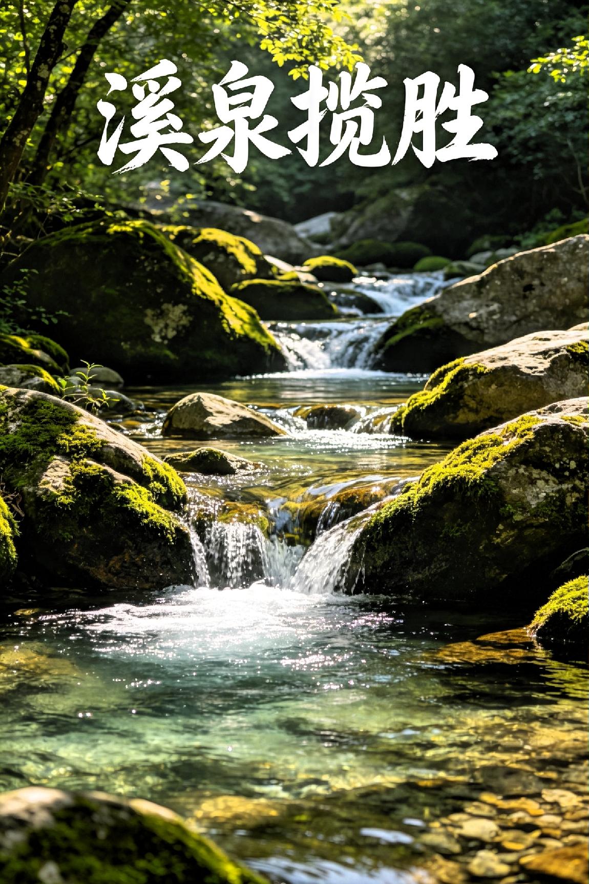 溪泉揽胜.七律（平水韵）

 
层岩漱玉落潺湲，一径清光绕翠山。

石底流泉鸣素