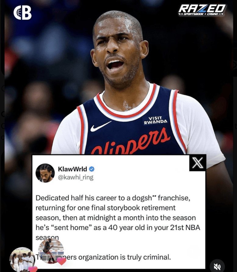 自媒体KlawWrld更新动态怒喷快船：他将职业生涯的一半献给了一支糟糕透顶的球