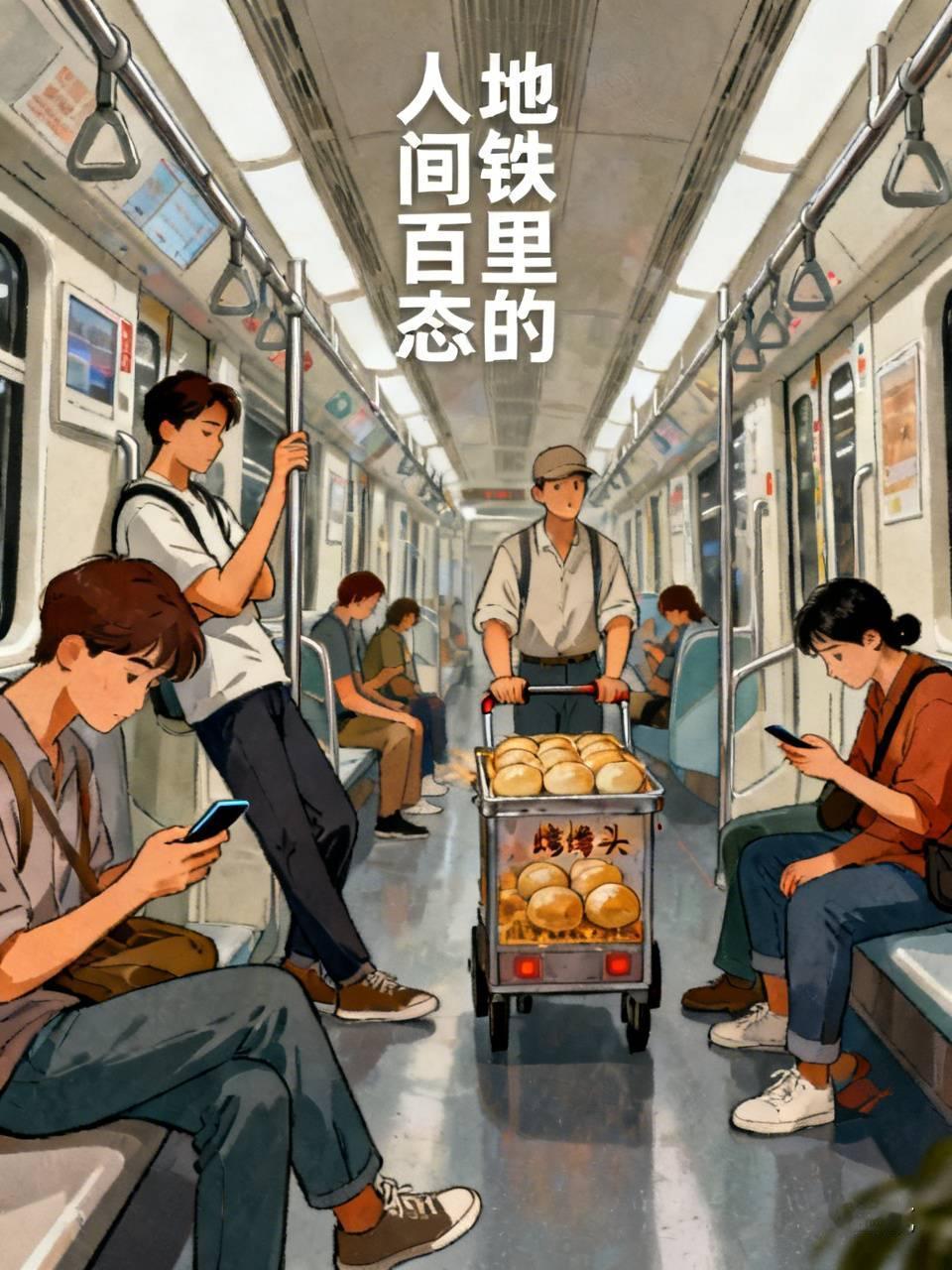 地铁就像一个小社会，每天都在上演着人间百态。
早高峰的地铁里，车厢挤得水泄不通。