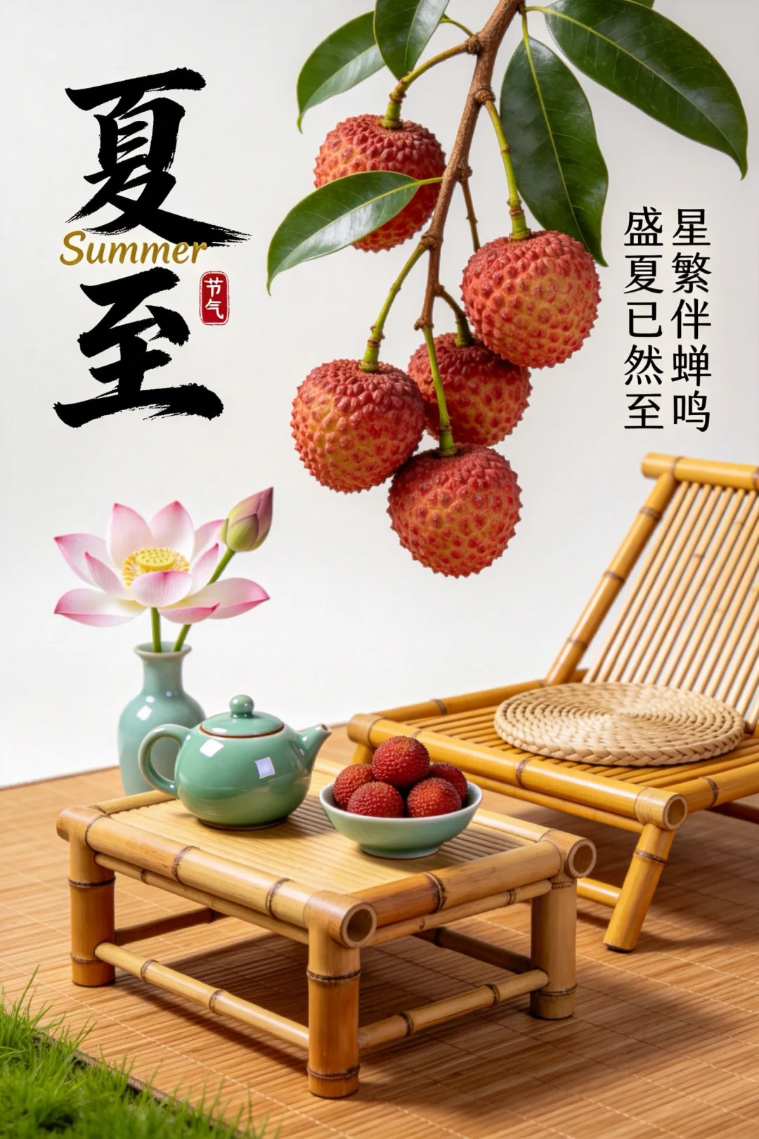 今日夏至祝福图片海报壁纸