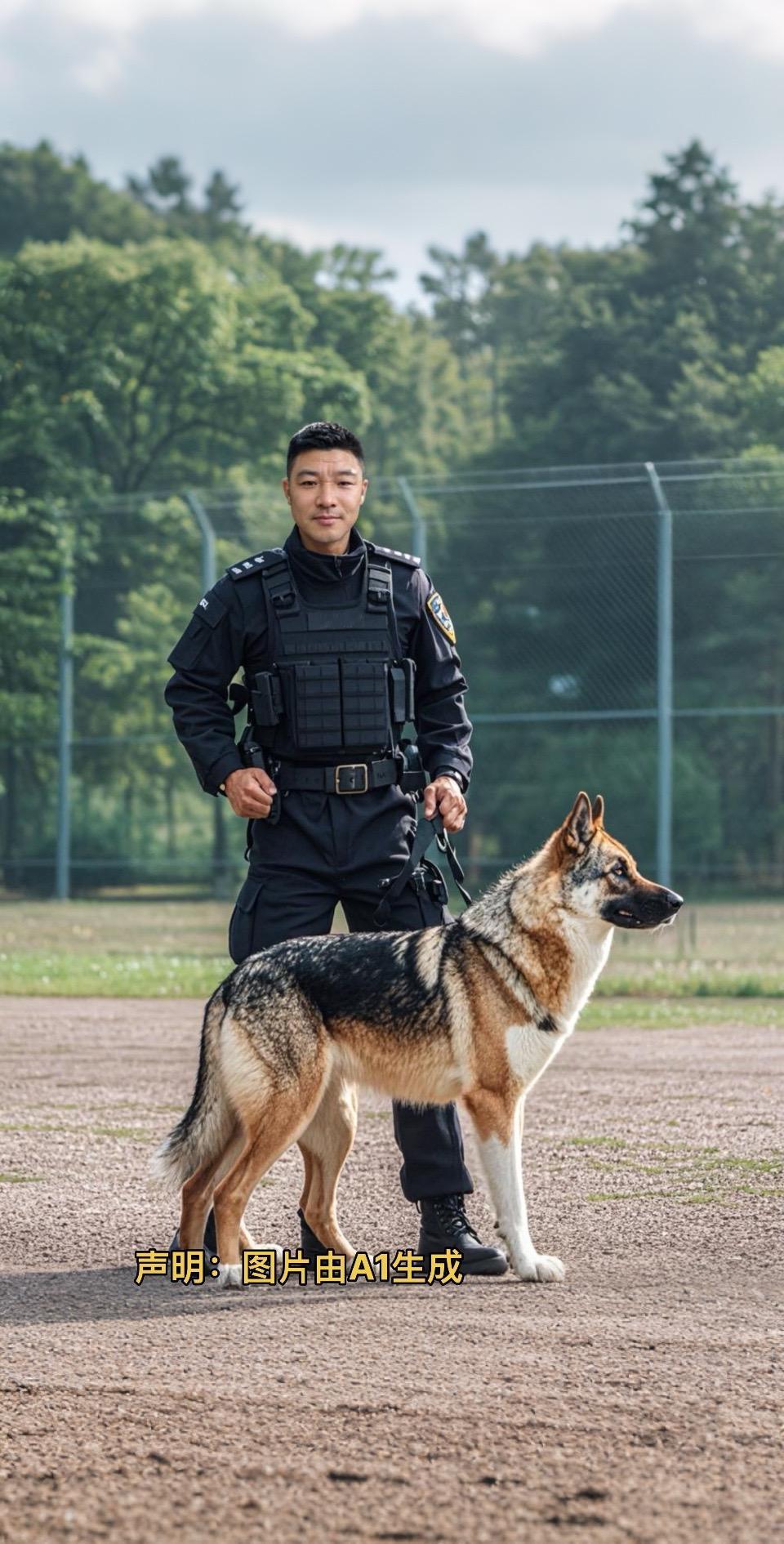 AI扩图 特警英姿