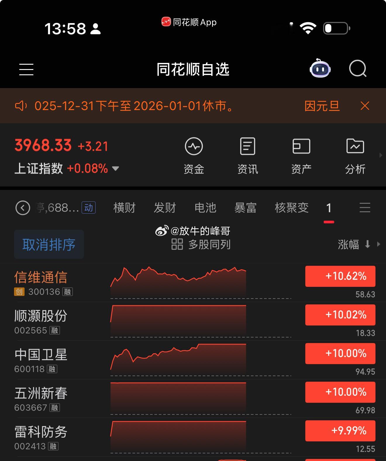中位中军，延续高潮！短期情绪还得看神剑！我有一剑可开天门！ 