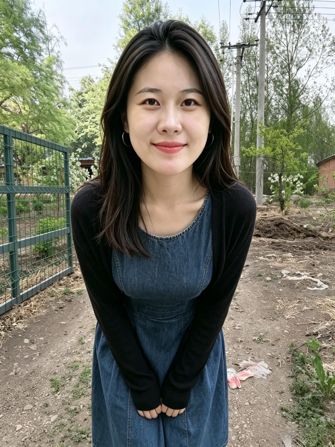 静立郊边树，清容映晓光。
嫣然低首处，十里尽生香。