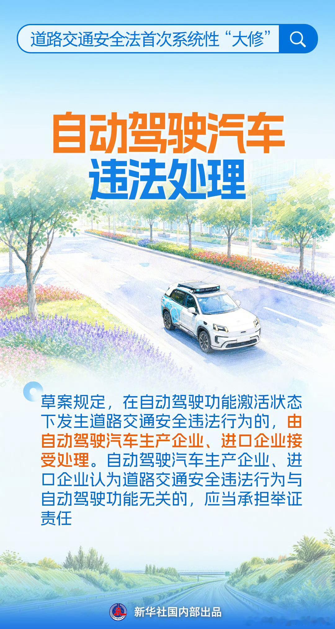 自动驾驶汽车将入法道交法修订草案新增自动驾驶专章首次从法律层面划分权责L3及以上
