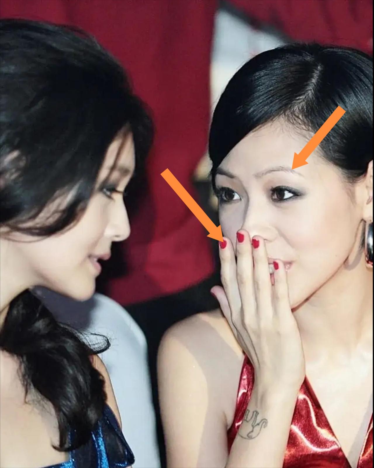 大S和小S不愧是亲姐妹，就连化妆审美都高度同步。两人都偏爱细淡的眉形，从来不会画