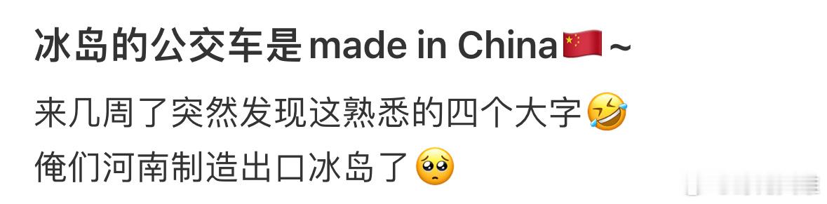 冰岛的公交车是made in China🇨🇳~ 