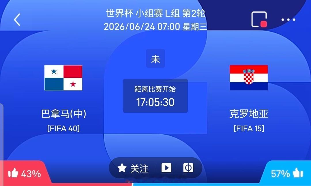 【足球】周二047世界杯方向：巴拿马vs克罗地亚世界杯：巴拿马VS克罗地亚时间：