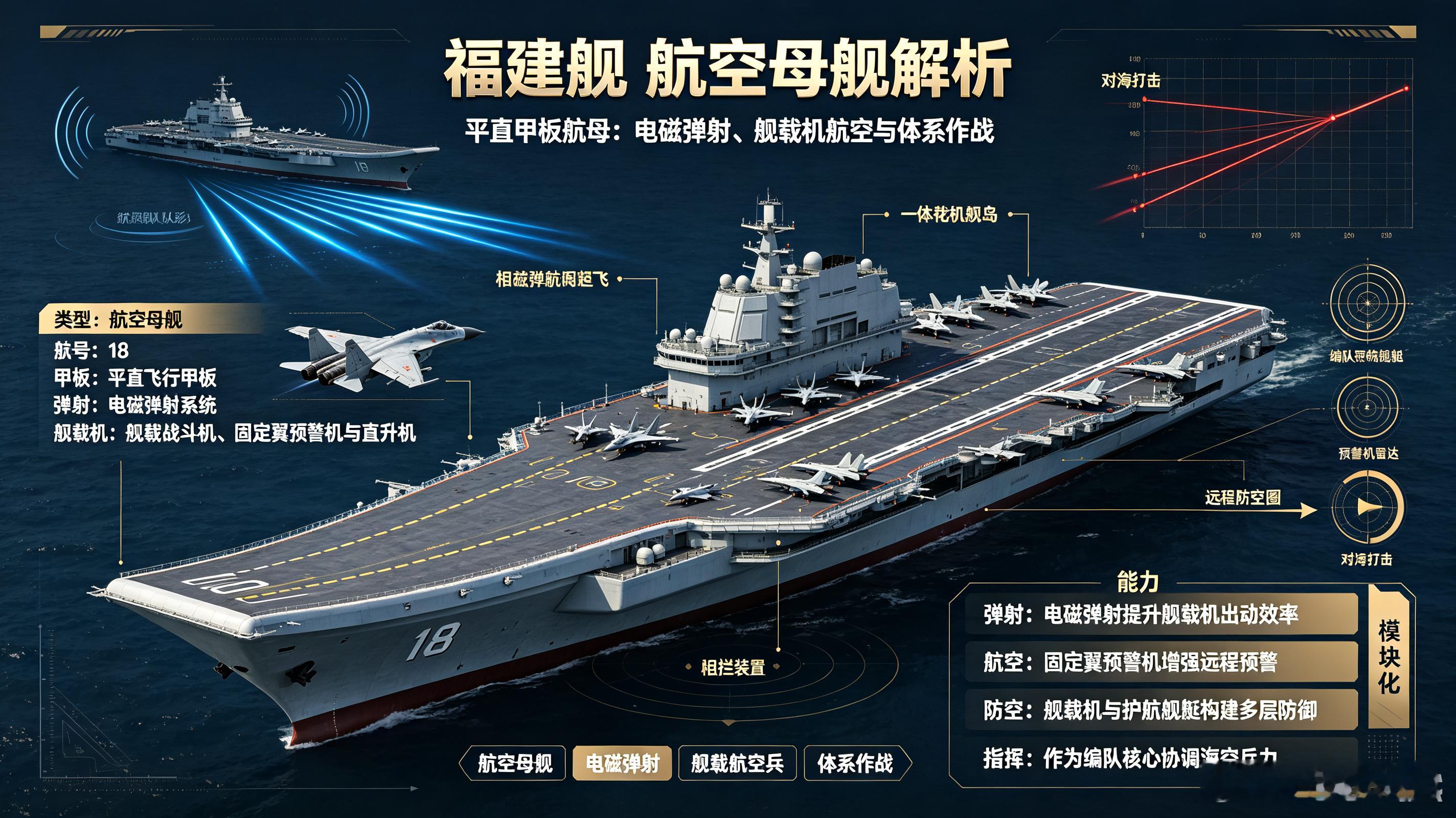 每天认识一件兵器——福建舰航空母舰今天聊聊中国海军的第三艘航母——福建舰。它是中