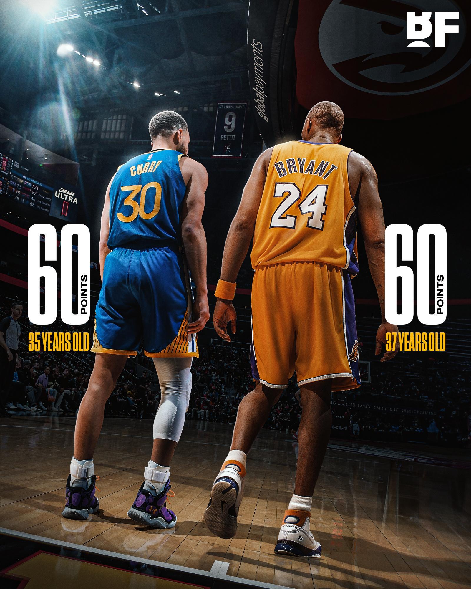 35岁或以上砍下60+的球员：库里 科比[赞][赞]#转发接龙开新年##金州勇士