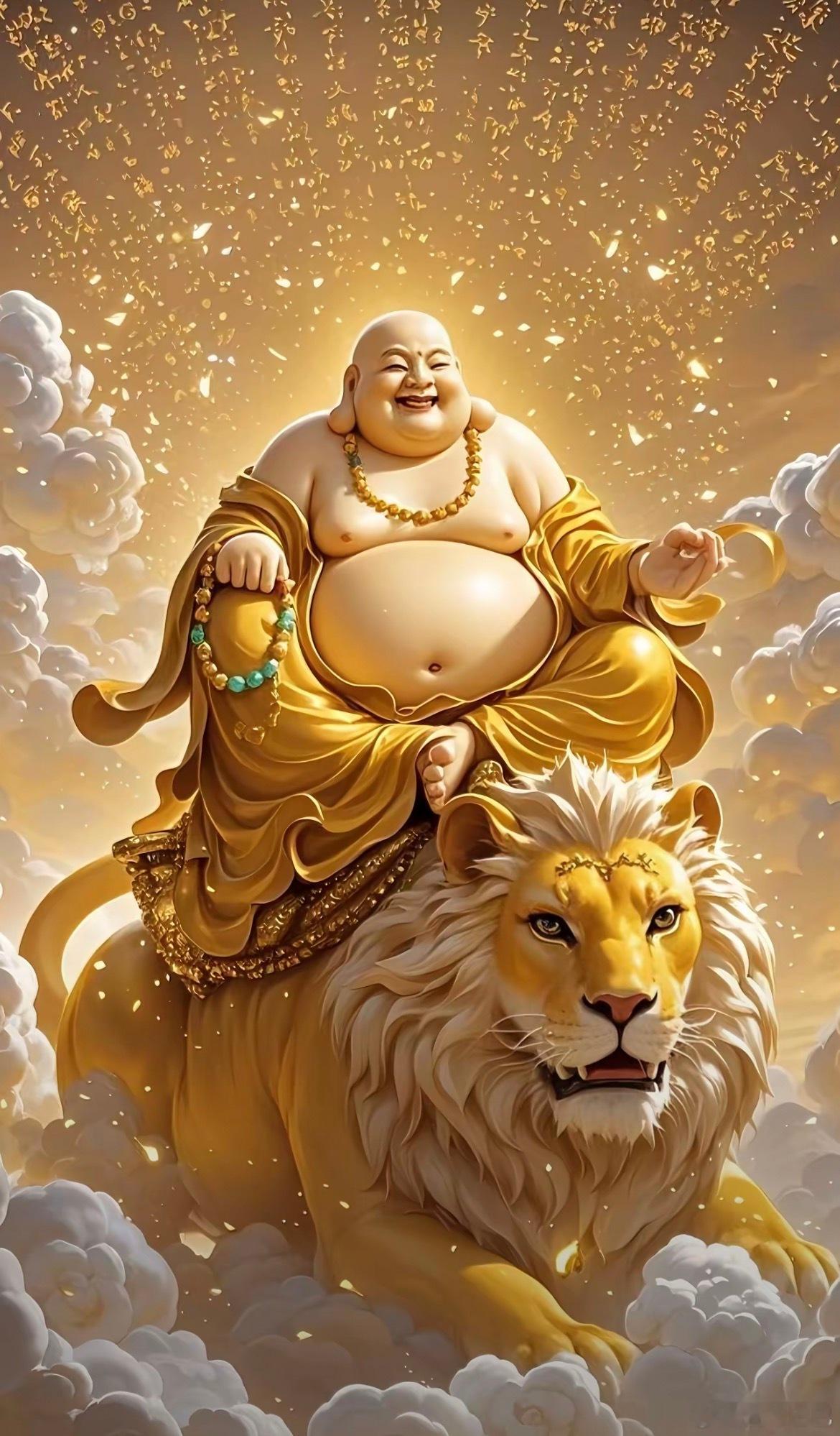 遇到困难时，心中默念弥勒佛祖保佑；所有困难将化为尘，不平事都会被赶走的！ ​​​