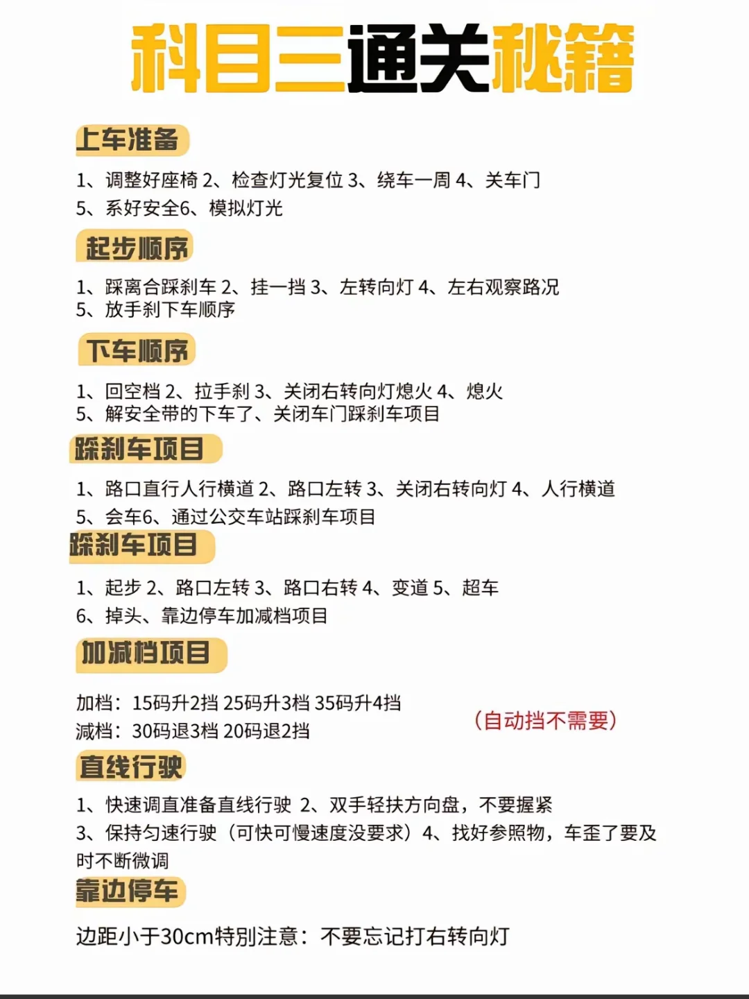 科目三通关秘籍‼️