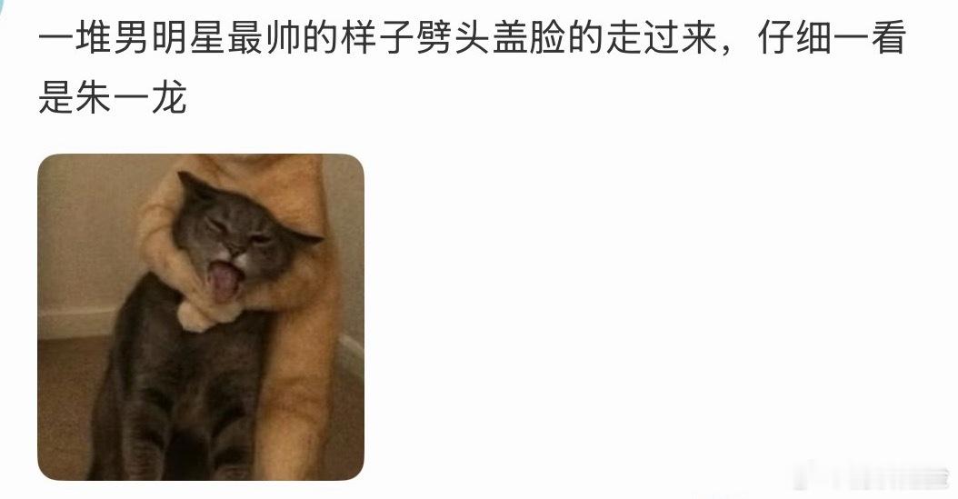 “一堆男明星最帅的样子劈头盖脸的走过来，仔细一看是朱一龙”